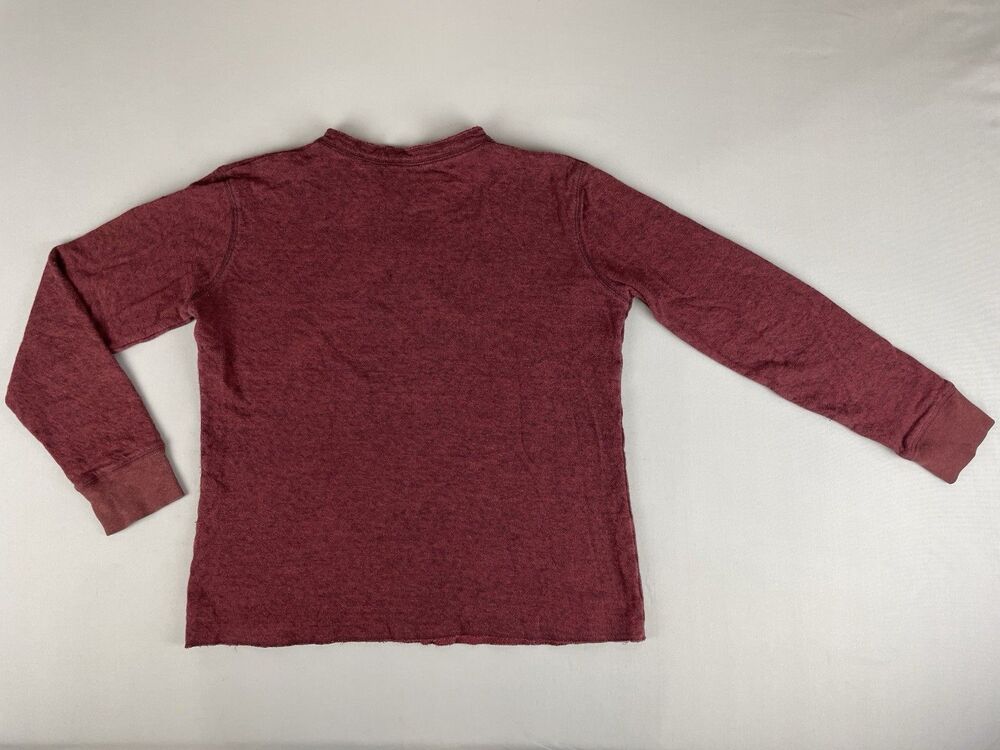 L.L. Bean Long Sleeve Henley Shirt Wool Cotton Blend Boy's XL 18 Burgundy Gorp